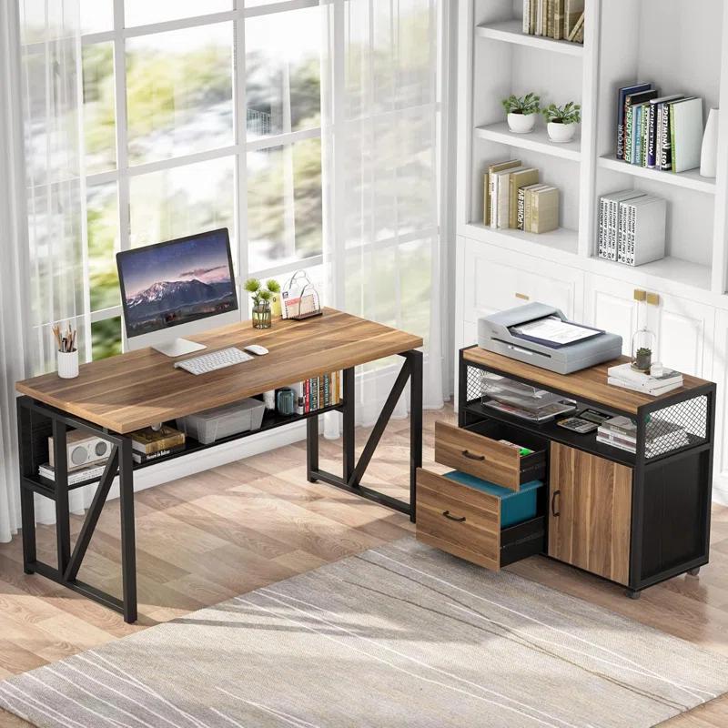 XDYZ 15.74"W X 29.92"H Mobile 2 Drawer File Cabinet With Doors