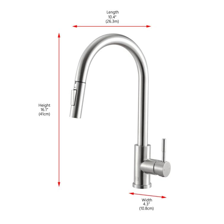 Elegant Lighting Luca Pull Down Spray Touch Kitchen Faucet