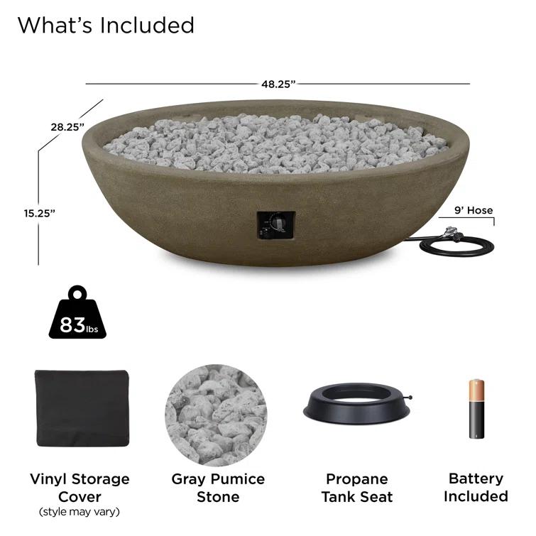 Fernanda Fire Bowl - Shale / Oval