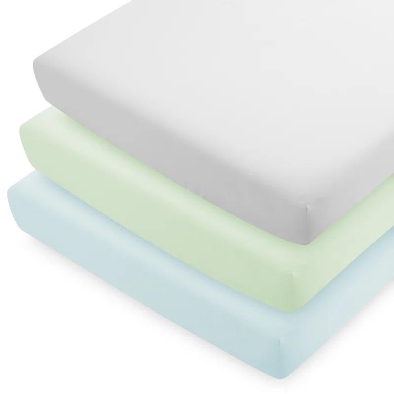 Bare Home Microfiber - Piece Standard Crib Fitted Sheet (Set of 3)