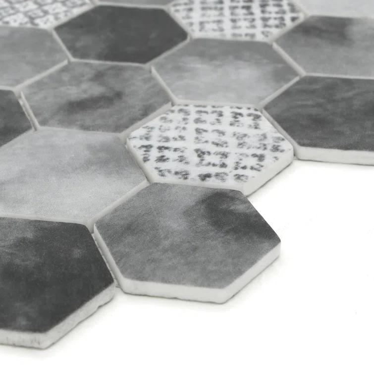 Sunwings 11.7" x 10.2" Recycled Glass Honeycomb Wall & Floor Tile