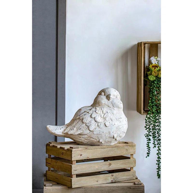 Large White Bird Figurine Sculpture for Christmas Decor