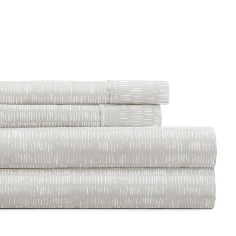 4 Piece Sheet Set Patterned Microfiber Ultra Soft Bedding