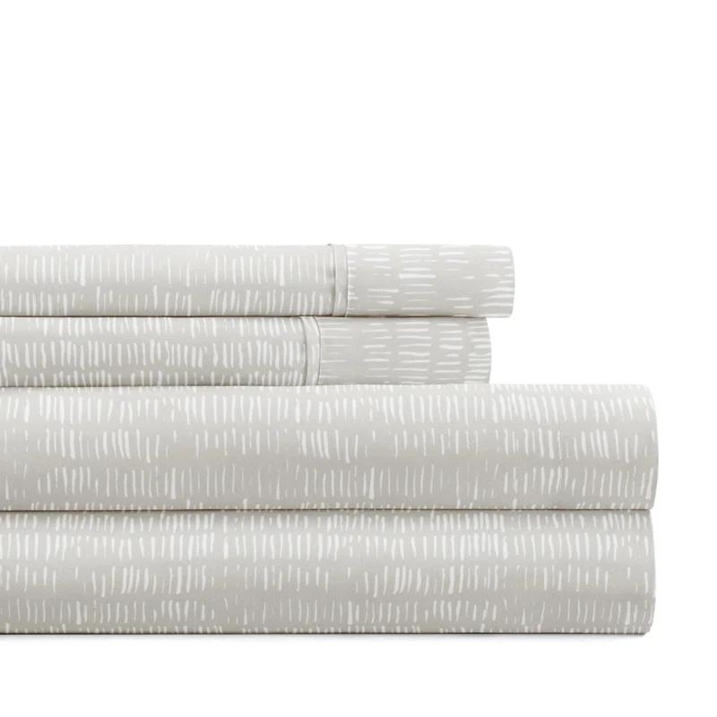 4 Piece Sheet Set Patterned Microfiber Ultra Soft Bedding