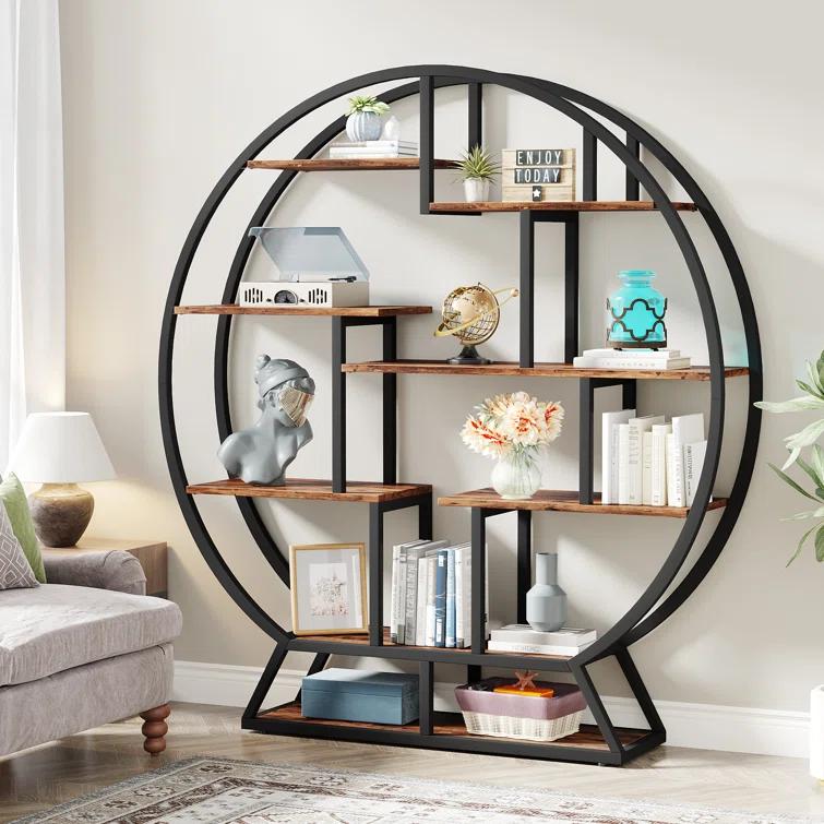 17 Stories Drino 63" H x 59" W Steel Geometric Bookcase
