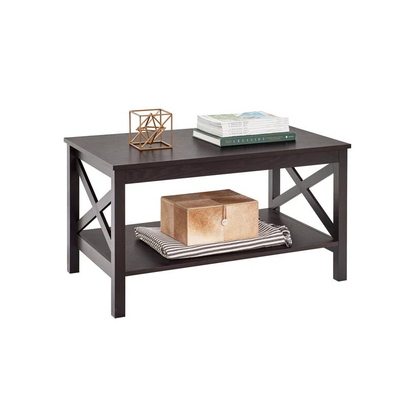 ClosetMaid X-Frame Furniture Two-Tier Coffee Table with Shelf