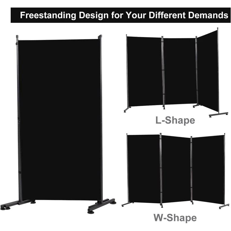 Ebern Designs Room Divider 6FT Folding Privacy Screens, 3 Panel Partition Room Dividers W/Freestanding Design, Portable Wall Divider For Room Separtation, Fabric Room Divider Panel Sceen For Home Office Bedroom