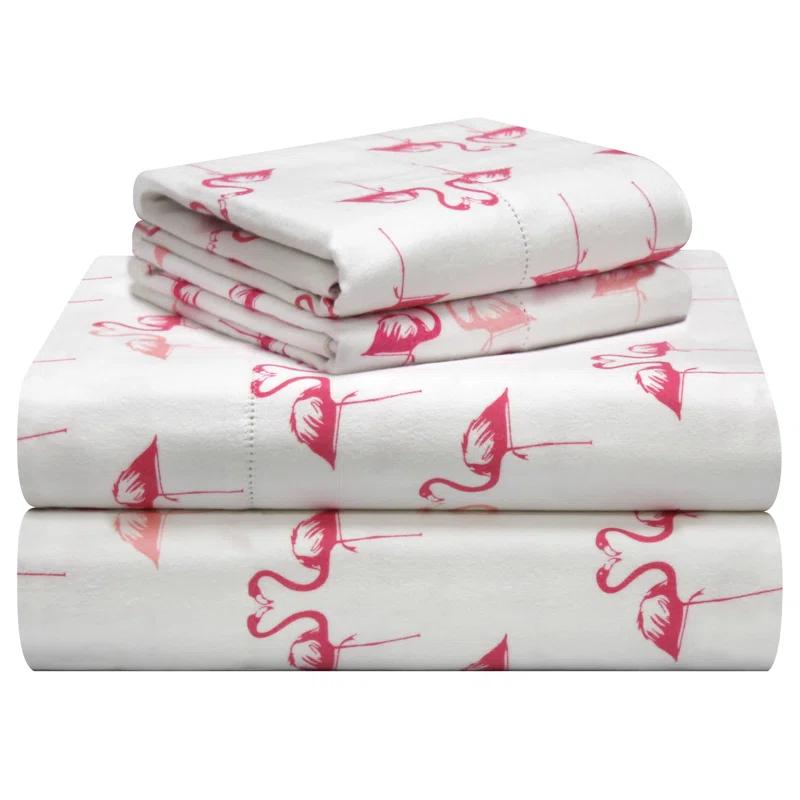 Pointehaven Flannel Animal Print Sheet Set