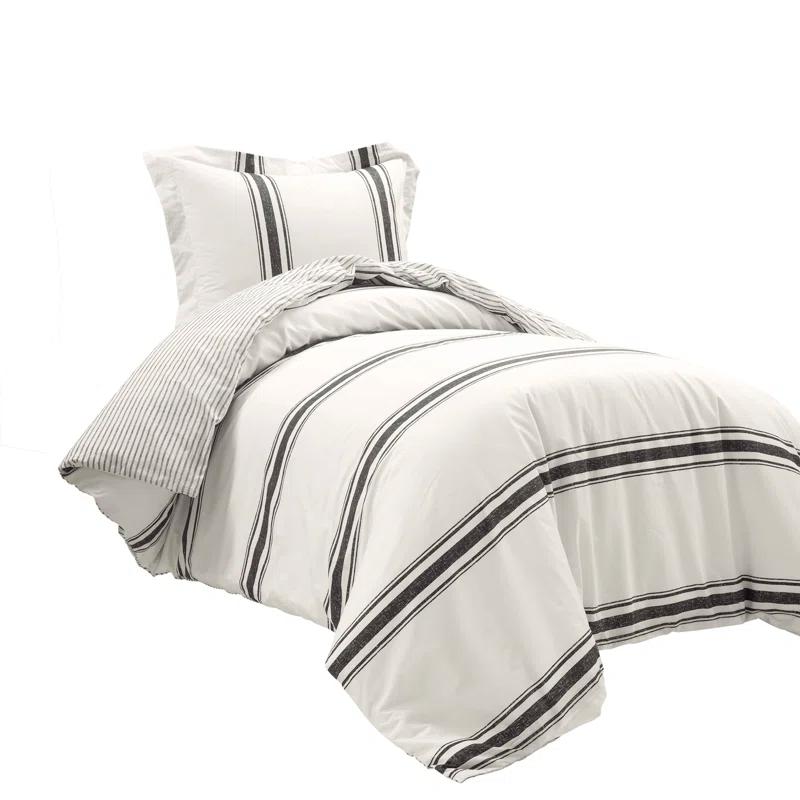 Standard Cotton 460 TC Reversible 3 Piece Duvet Cover Set