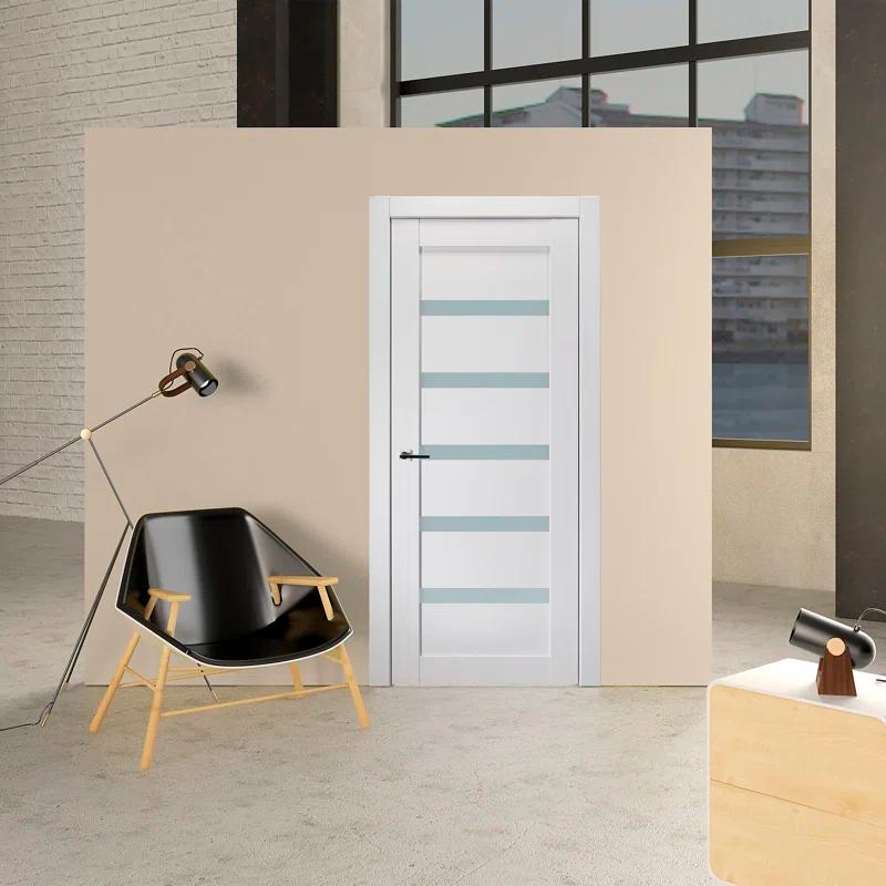 Belldinni Leora Paneled Manufactured Wood and Glass Standard Door Slab