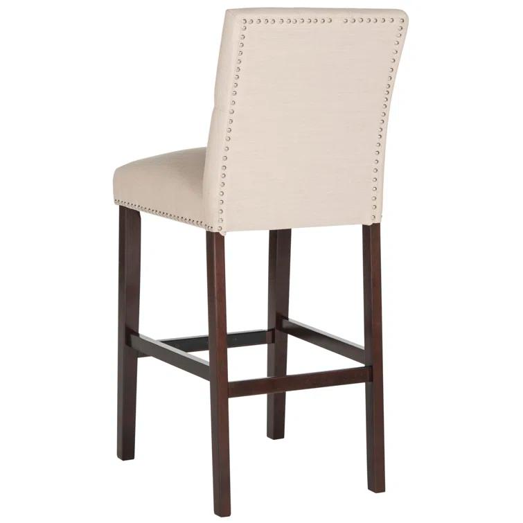 Gracie Oaks McLoud Upholstered Counter Stool with Solid Wood Frame (Set of 2)