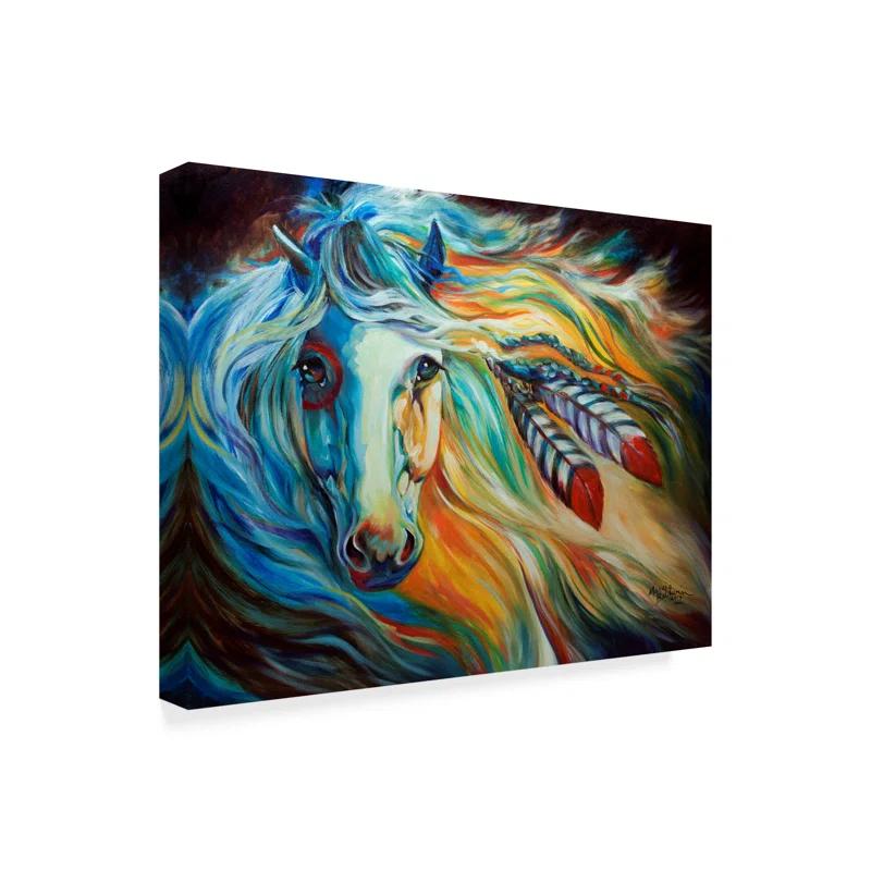 Trademark Fine Art Marcia Baldwin " Breaking Dawn Indian War Horse " by Marcia Baldwin