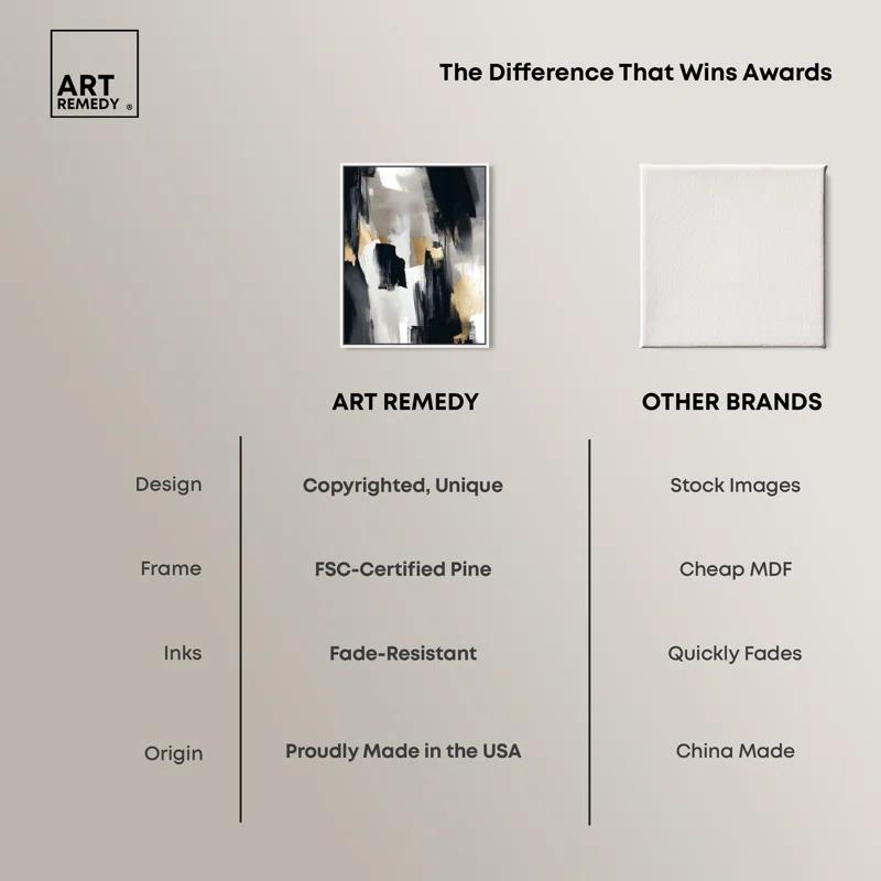 Art Remedy Lost Between Canvas Modern Black And White Abstract Art by Art Remedy