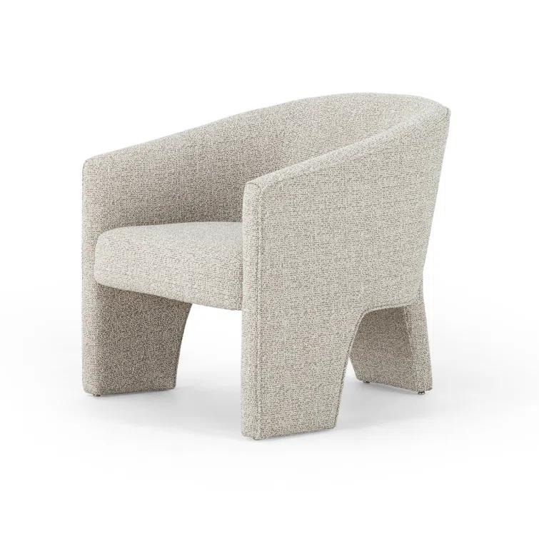 Light Grey Manufactured Wood Contemporary Barrel Chair