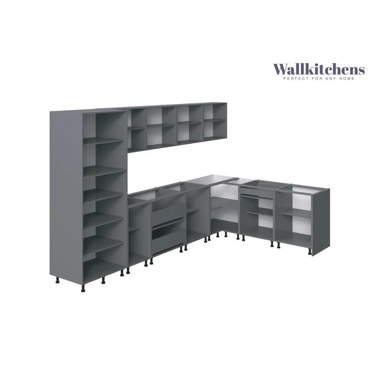 WALLKITCHENS FK-PRESTIGE 138'' W x 83'' H Medium Density Fiberboard (MDF) Kitchen Cabinet Set Ready-to-Assemble