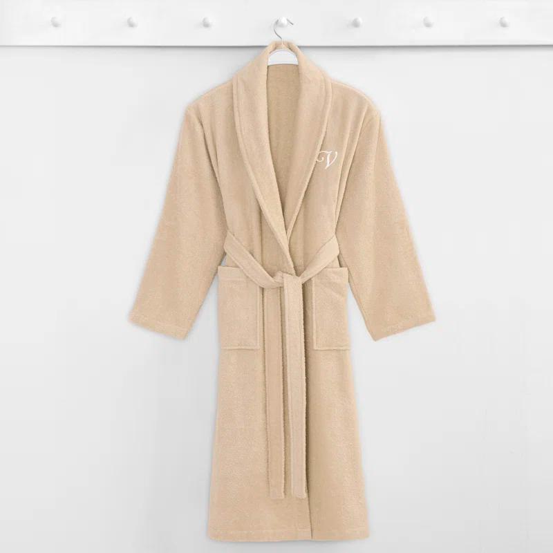 Linum Home Textiles Turkish Cotton Terry Cloth Mid-Calf Bathrobe with Pockets