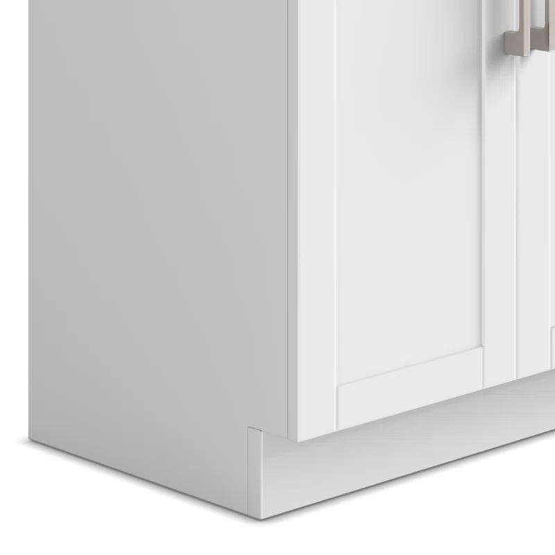 Simpli Home AXCLDYHEN28-SS Hennessy  All-in-One 28-inch Utility Sink & Cabinet in Pure White