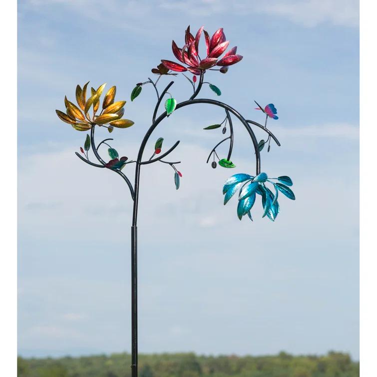 Red Barrel Studio® Siller 91 in. Flowers Wind Spinner Garden Stake