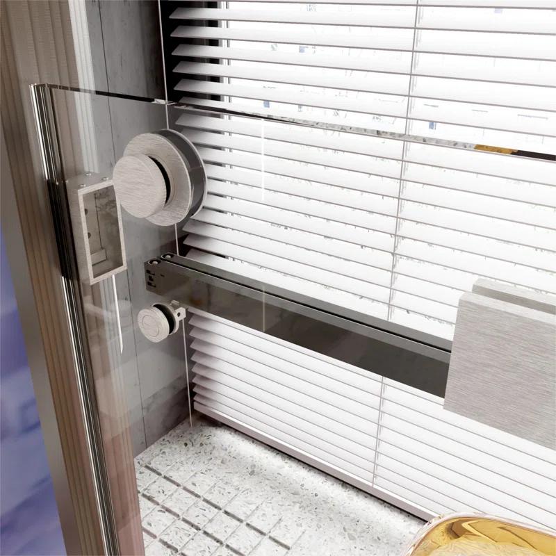 LILI 56-60"W x 76"H Dual Sliding Shower Door, Modern Style AADSH5676LL