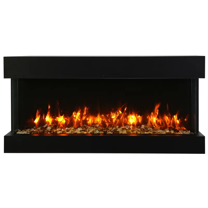 Amantii 72-TRU-VIEW-XL XT – 72″ Wide X 22″ In Height –3 Sided Glass / Indoor Or Outdoor Electric Fireplace