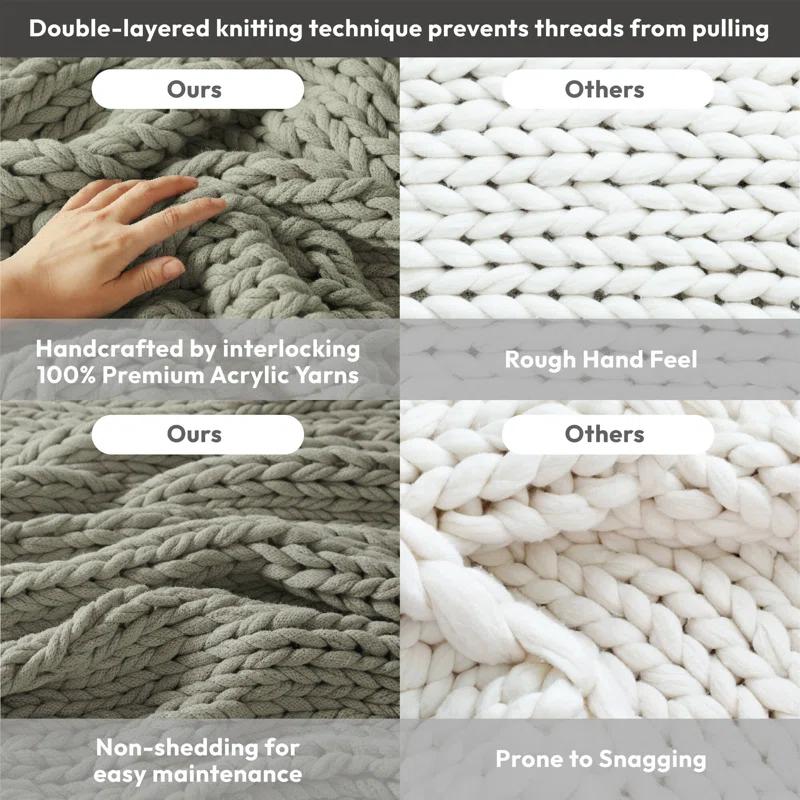 Kelly Clarkson Home Madison Hand Made Chunky Double Knit Throw Blanket