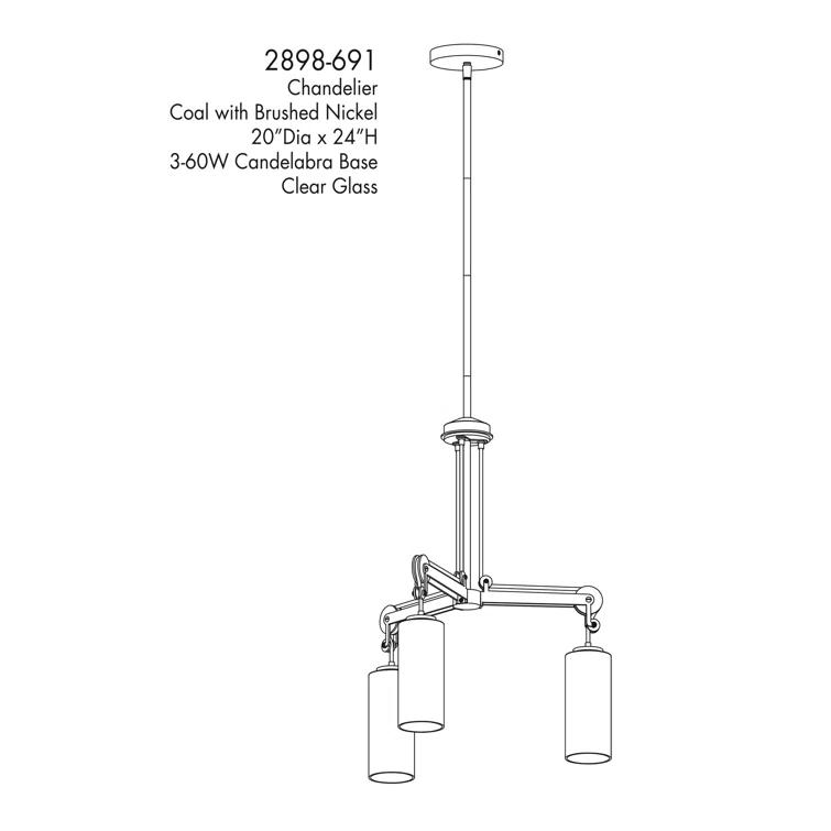 Minka Lavery Pullman Junction 3 - Light Dimmable Classic / Traditional Chandelier