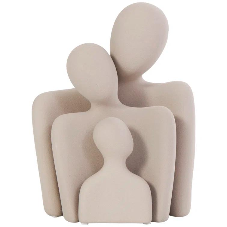 Brayden Studio® Buncie Ceramic Nesting Family People Decorative Cream Sculpture Set
