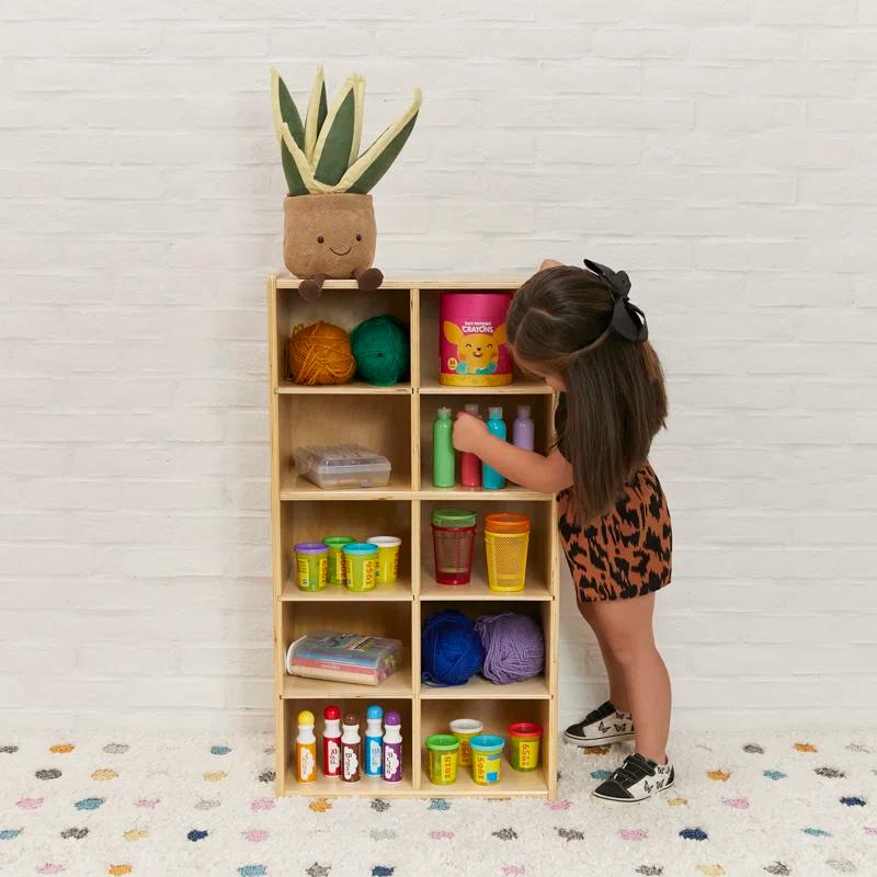 ECR4Kids ECR4Kids Streamline 10 Cubby Tray Cabinet 5x2, Classroom Furniture