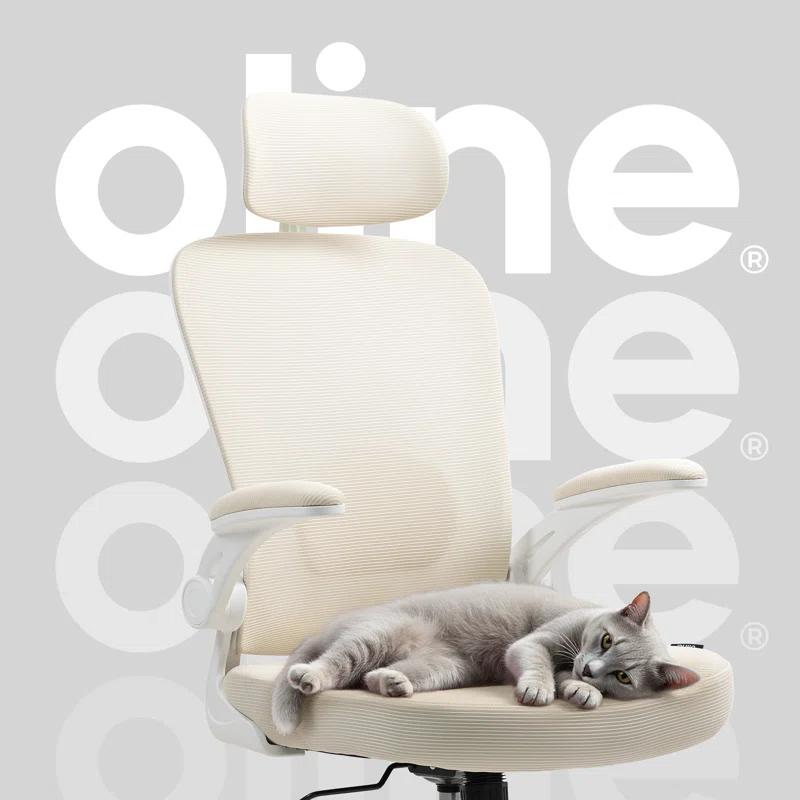 Oline Oline ErgoAir Ergonomic Office Chair – Adjustable Lumbar Support, Flip-Up Armrests, Mesh Computer Desk Chair, Swivel Rolling Executive Gaming Chair for Home & Office
