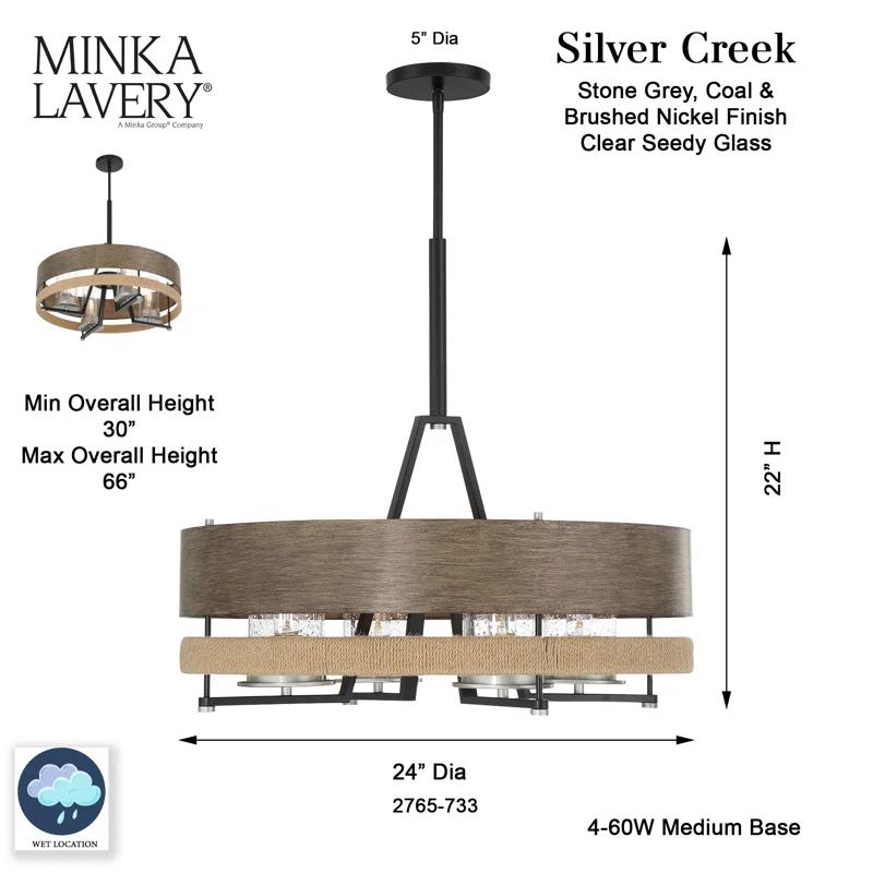 Minka Lavery 4 - Light Dimmable Wagon Wheel Chandelier