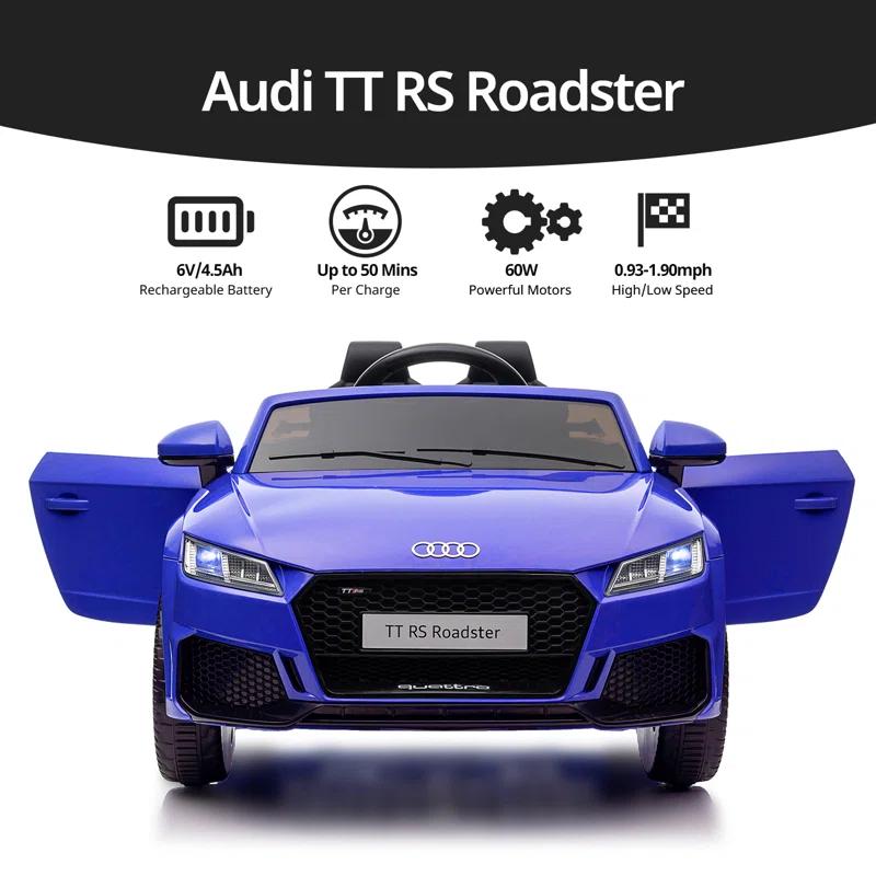 Outfunny Electric Car for Kids, Licensed Audi 6V Ride on Toy Car for Toddlers with Remote, Bluetooth