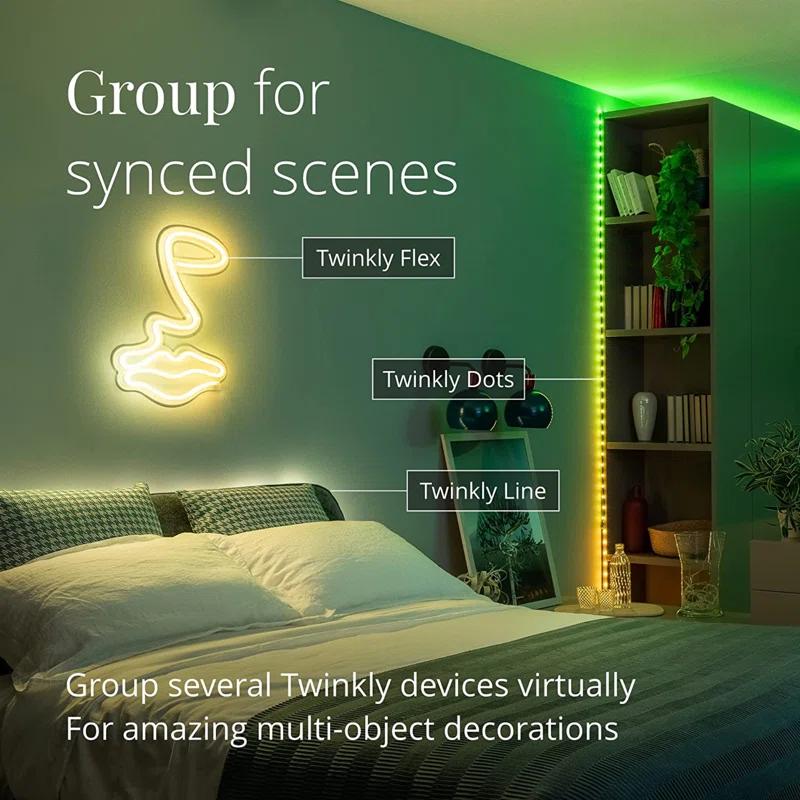 Twinkly Twinkly Smart Decoration 60 Multicolor LED App Controlled Dots Lights, Black