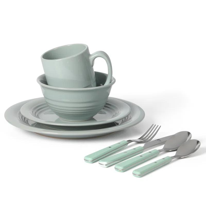 Martha Stewart Martha Stewart 32-Piece Combo Set Stoneware Dinnerware Set - Service for 4