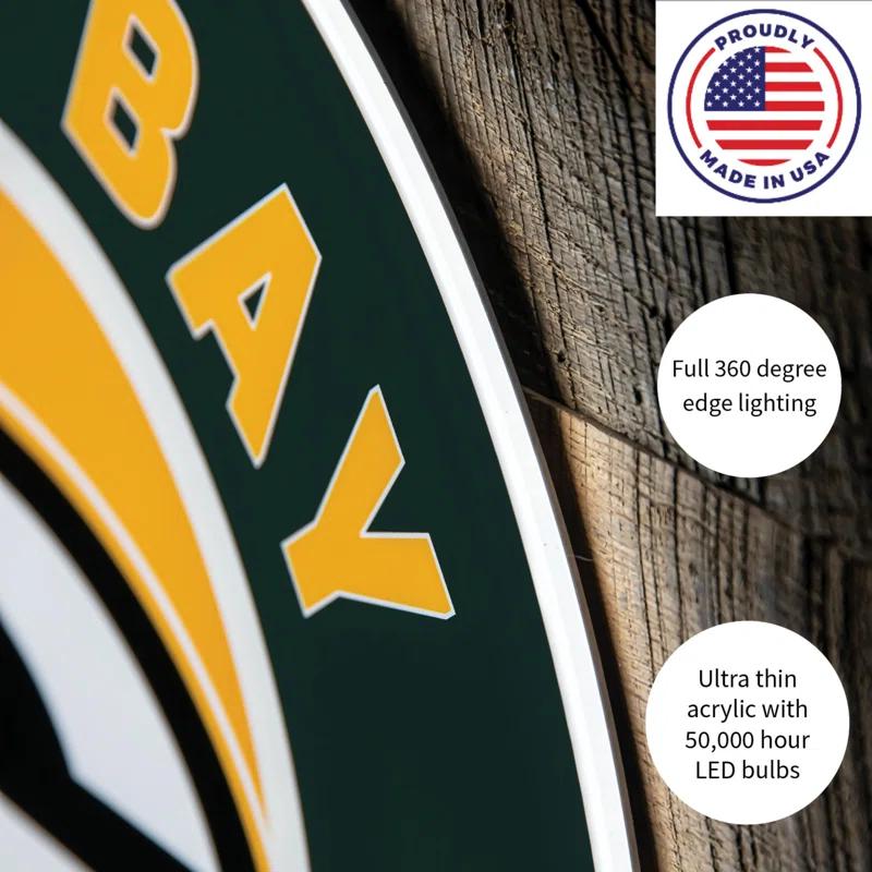 NCAA LED Round Lighted Wall Sign