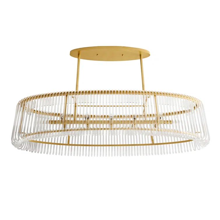 Chandler 12-Light Brown Nickel and Glass Pendant