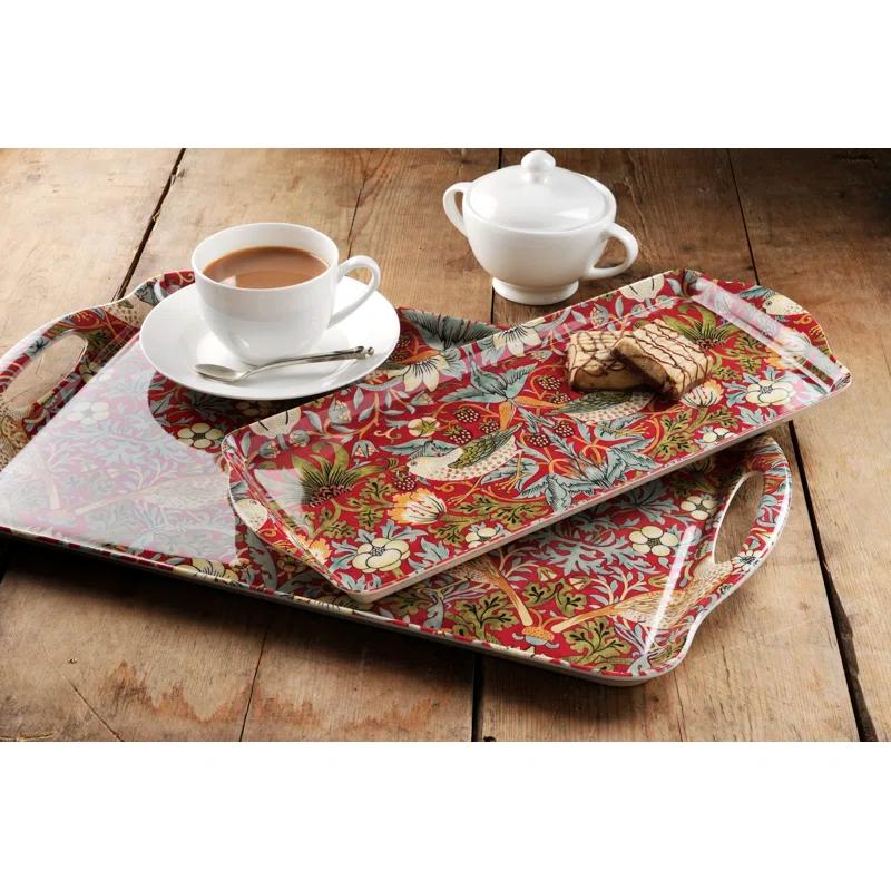 Pimpernel Strawberry Thief Red Melamine Sandwich Tray 15.1 X6.5"
