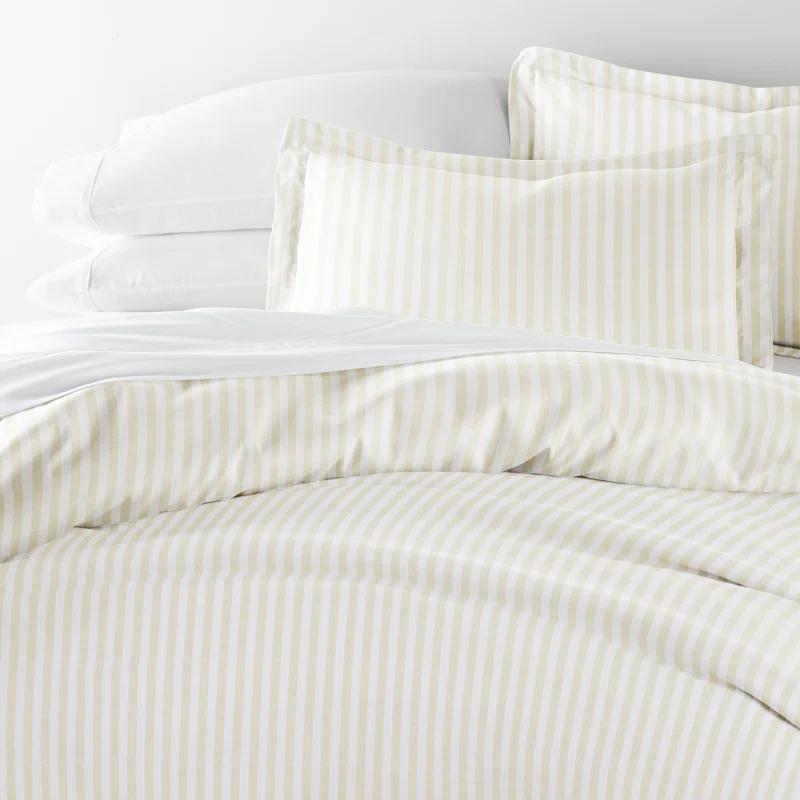 IEnjoy Home Becky Cameron Puffed Rugged Stripe Duvet Cover Set