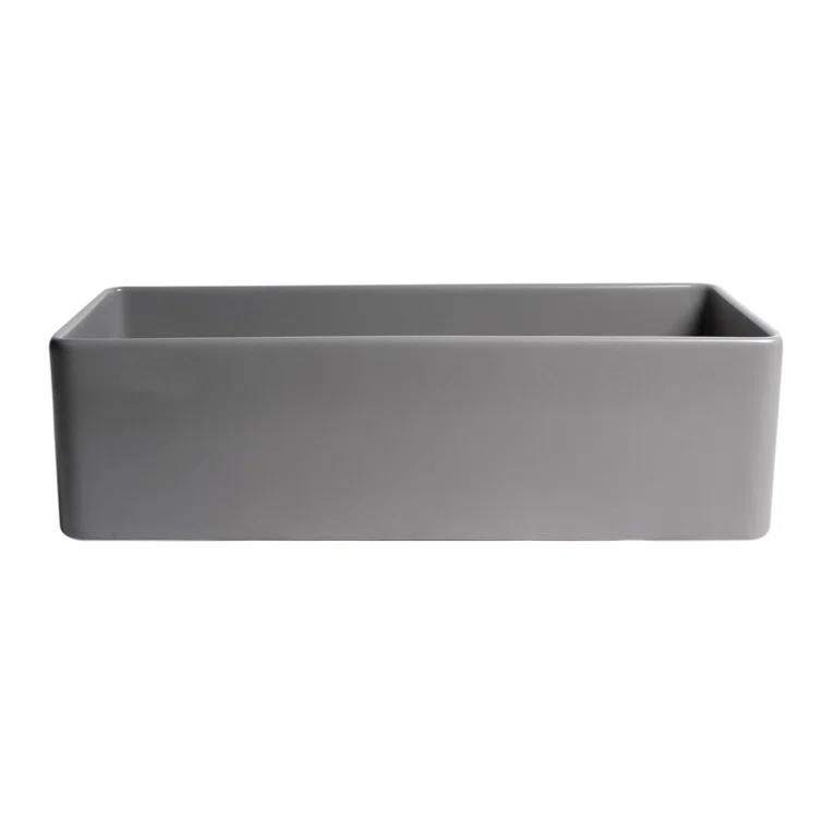 Alfi Brand 36'' L Farmhouse / Apron Single Bowl Fireclay Kitchen Sink ABF3618-GM
