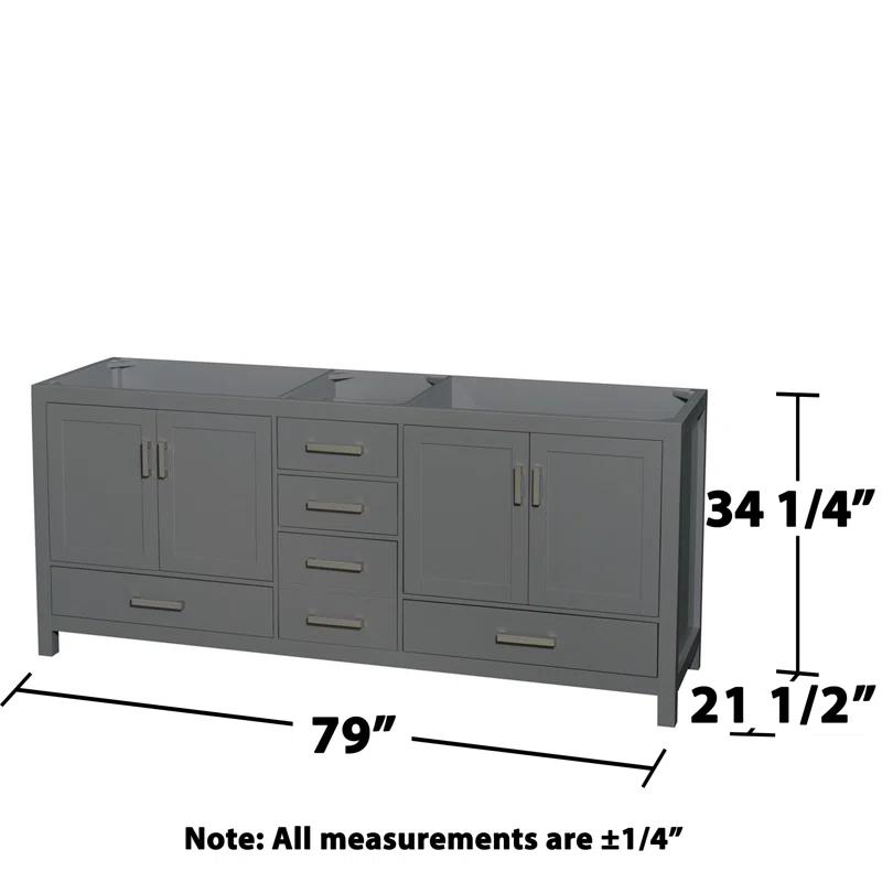 Wyndham Collection Sheffield 79" Freestanding Double Vanity Base Only