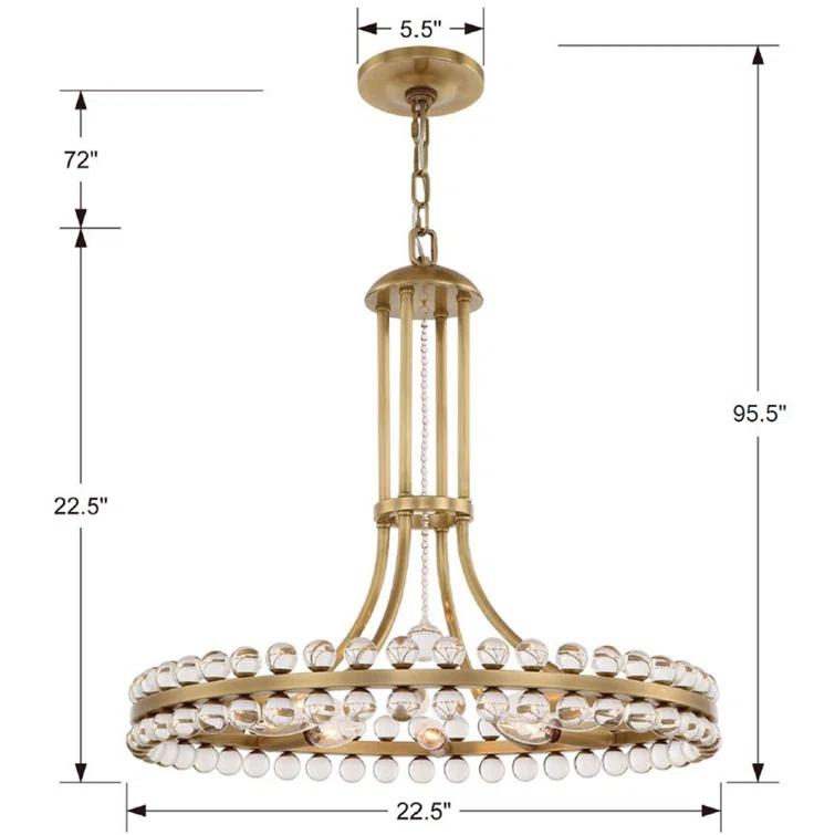 Twelve Light Chandelier-Aged Brass Finish    -Traditional Installation Crystorama Lighting Clo-8899-Ag