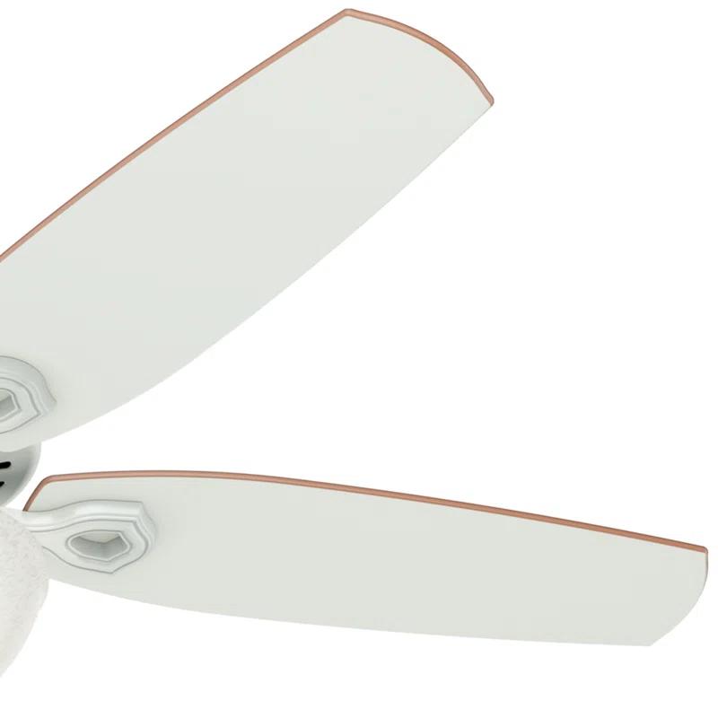Hunter Fan 52" Builder Deluxe 5 - Blade Standard Ceiling Fan with Pull Chain and Light Kit Included