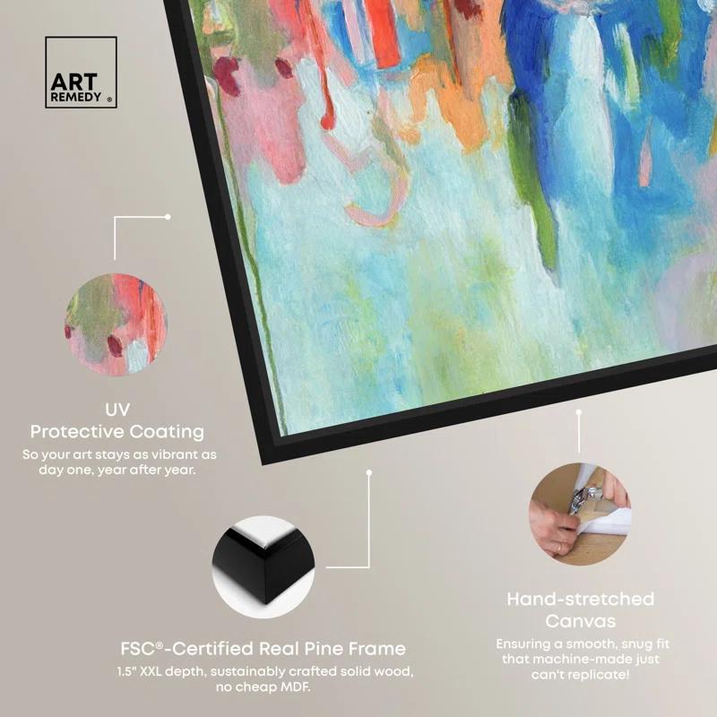 Art Remedy Art Remedy New Sky Framed Blue Abstract 1 Piece Canvas Wall Art 57079