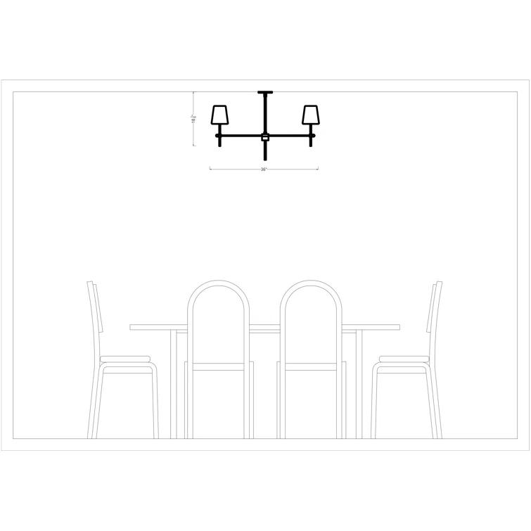 Generation Lighting 4-Light Baker Chandelier Brushed Nickel 3287204-962 | Modern Ceiling Light Fixture for Room Decor| Chandelier for Dining Room or Living Room Uses Standard or LED Light Bulbs