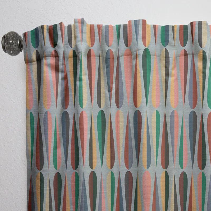 Design Art Retro Abstract Drops V - Mid-Century Curtain - Velvet Room darkening - 1 panel