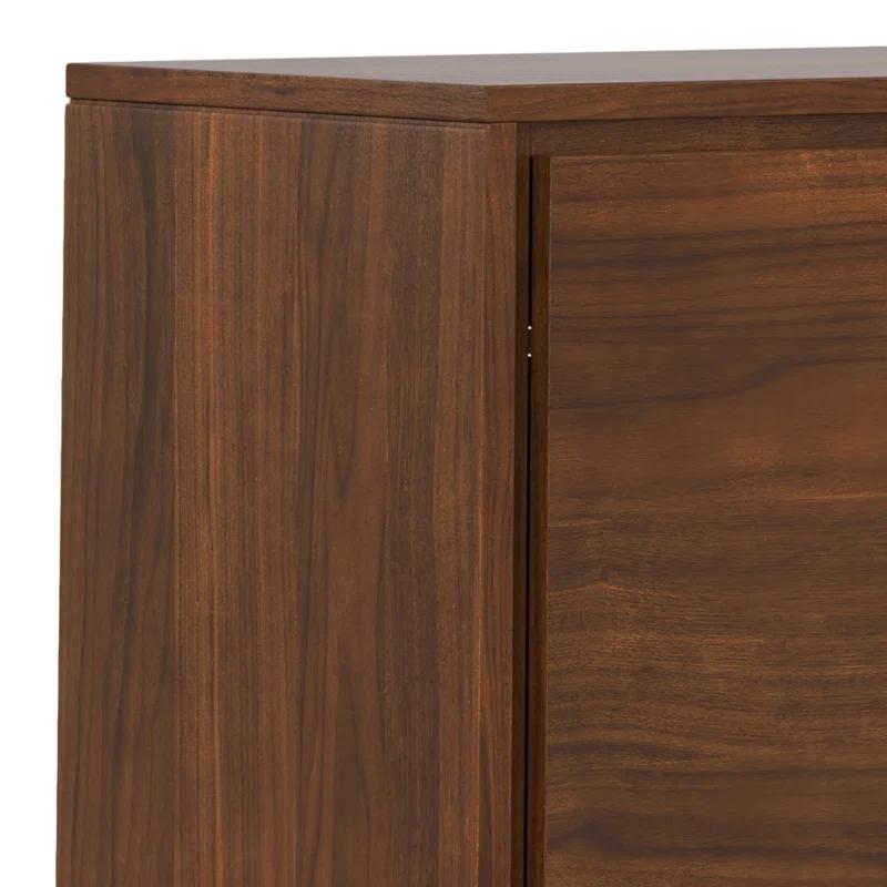 Simpli Home Lowry 60"W Solid Wood Modern Industrial 2-Door Sideboard Buffet with 3 Center Drawers