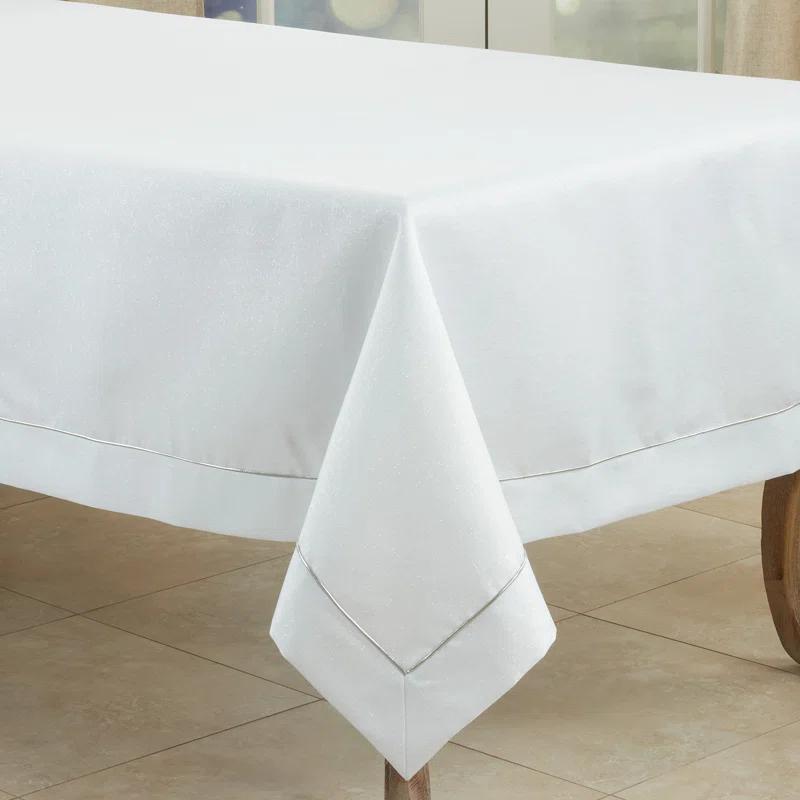 Saro Bourget Collection Shimmering Tablecloth with Piping Detail