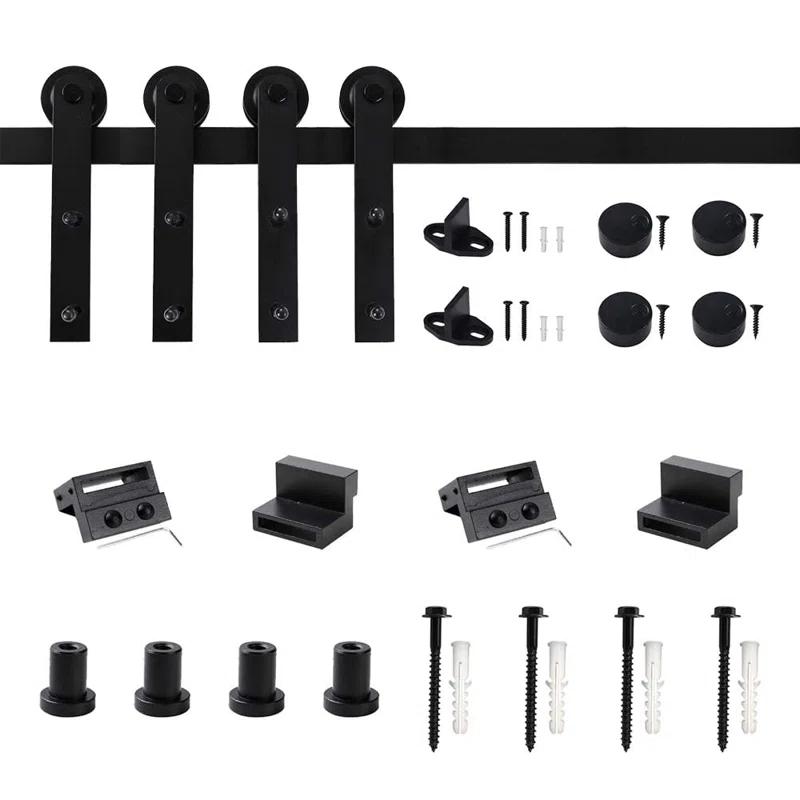 Watchmen Straight Design Standard Double Track Barn Door Hardware Kit