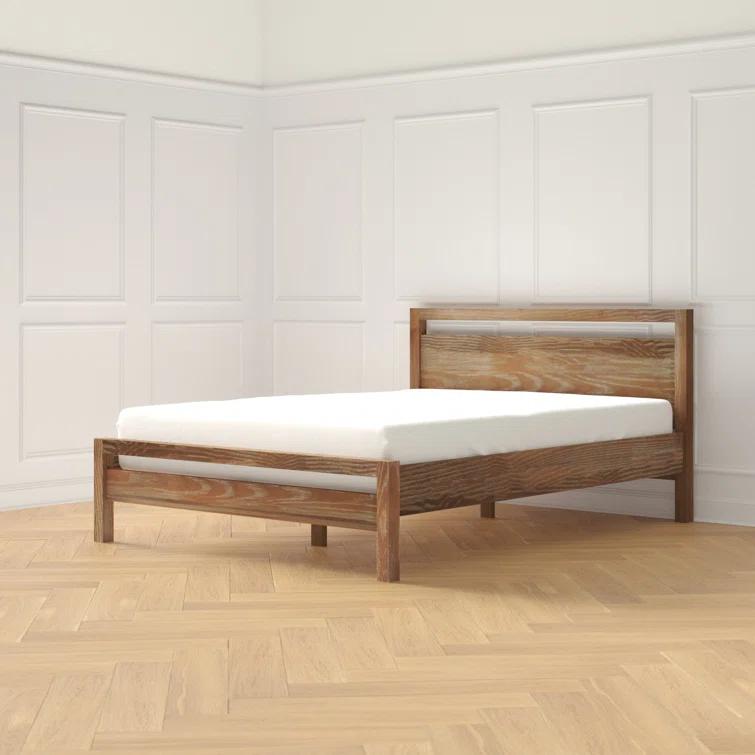 Loft Solid Wood Panel Bed