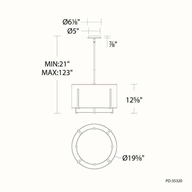 Strum 1 - Light Black LED Drum Pendant