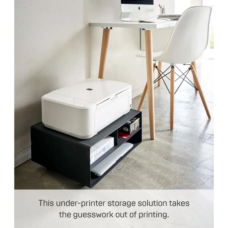 Yamazaki Home Desktop Printer Stand - Computer Accessory Office Organizer, Steel